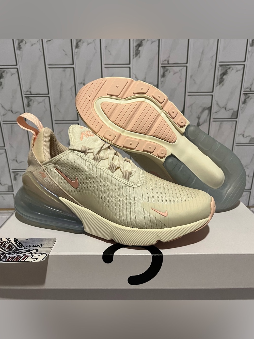 New Nike Air Max 270 Pearl White Running Shoes Gym Training Womens 6 7
